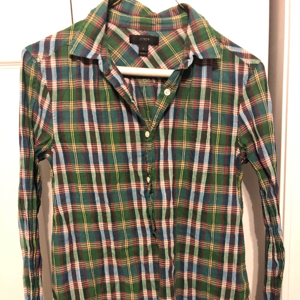 JCrew Plaid Top